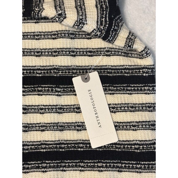 Anthropologie Kinsley Collared Cropped Cardigan Sweater Size XS Ivory &Black NWT - Picture 10 of 10